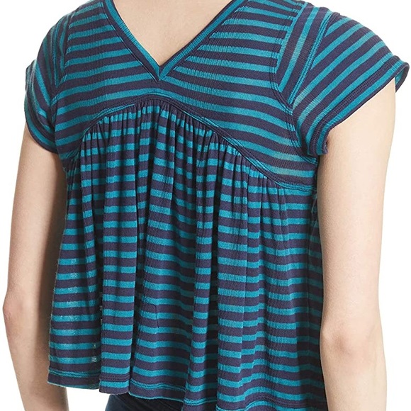 Blue Free people JoJo Striped Tee - Picture 2 of 5